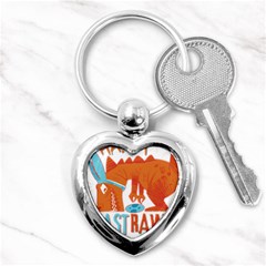 Easter Dinosaur T- Shirt Happy East Rawr T- Rex Dinosaur Easter Bunny T- Shirt Key Chain (heart) by ZUXUMI