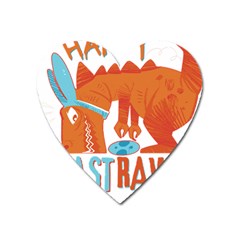 Easter Dinosaur T- Shirt Happy East Rawr T- Rex Dinosaur Easter Bunny T- Shirt Heart Magnet by ZUXUMI