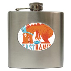 Easter Dinosaur T- Shirt Happy East Rawr T- Rex Dinosaur Easter Bunny T- Shirt Hip Flask (6 Oz) by ZUXUMI