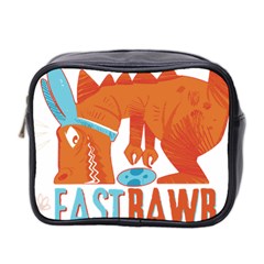 Easter Dinosaur T- Shirt Happy East Rawr T- Rex Dinosaur Easter Bunny T- Shirt Mini Toiletries Bag (two Sides) by ZUXUMI