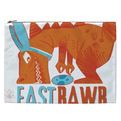 Easter Dinosaur T- Shirt Happy East Rawr T- Rex Dinosaur Easter Bunny T- Shirt Cosmetic Bag (xxl) by ZUXUMI