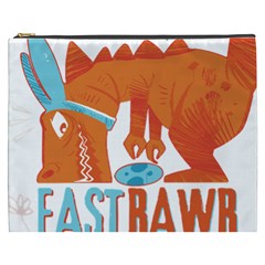 Easter Dinosaur T- Shirt Happy East Rawr T- Rex Dinosaur Easter Bunny T- Shirt Cosmetic Bag (xxxl) by ZUXUMI