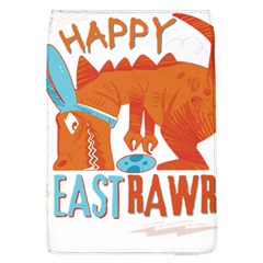 Easter Dinosaur T- Shirt Happy East Rawr T- Rex Dinosaur Easter Bunny T- Shirt Removable Flap Cover (l) by ZUXUMI