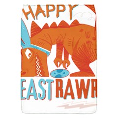 Easter Dinosaur T- Shirt Happy East Rawr T- Rex Dinosaur Easter Bunny T- Shirt Removable Flap Cover (s) by ZUXUMI