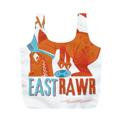 Easter Dinosaur T- Shirt Happy East Rawr T- Rex Dinosaur Easter Bunny T- Shirt Full Print Recycle Bag (m) by ZUXUMI