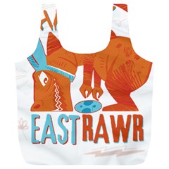 Easter Dinosaur T- Shirt Happy East Rawr T- Rex Dinosaur Easter Bunny T- Shirt Full Print Recycle Bag (xl) by ZUXUMI