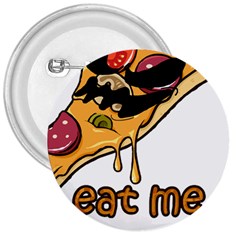 Eat Me T- Shirtscary Pizza Slice Sceaming Eat Me T- Shirt 3  Buttons by ZUXUMI