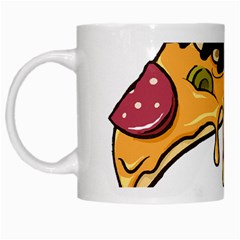 Eat Me T- Shirtscary Pizza Slice Sceaming Eat Me T- Shirt White Mug by ZUXUMI