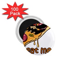 Eat Me T- Shirtscary Pizza Slice Sceaming Eat Me T- Shirt 1 75  Magnets (100 Pack)  by ZUXUMI