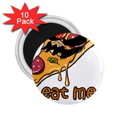 Eat Me T- Shirtscary Pizza Slice Sceaming Eat Me T- Shirt 2 25  Magnets (10 Pack)  by ZUXUMI