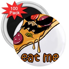 Eat Me T- Shirtscary Pizza Slice Sceaming Eat Me T- Shirt 3  Magnets (100 Pack) by ZUXUMI