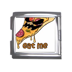 Eat Me T- Shirtscary Pizza Slice Sceaming Eat Me T- Shirt Mega Link Italian Charm (18mm) by ZUXUMI