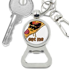 Eat Me T- Shirtscary Pizza Slice Sceaming Eat Me T- Shirt Bottle Opener Key Chain by ZUXUMI