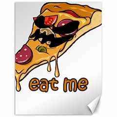 Eat Me T- Shirtscary Pizza Slice Sceaming Eat Me T- Shirt Canvas 12  X 16  by ZUXUMI