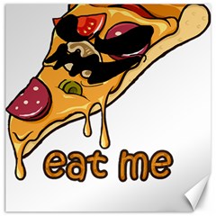 Eat Me T- Shirtscary Pizza Slice Sceaming Eat Me T- Shirt Canvas 16  X 16  by ZUXUMI