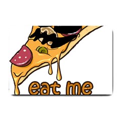 Eat Me T- Shirtscary Pizza Slice Sceaming Eat Me T- Shirt Small Doormat by ZUXUMI