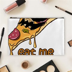 Eat Me T- Shirtscary Pizza Slice Sceaming Eat Me T- Shirt Cosmetic Bag (large) by ZUXUMI