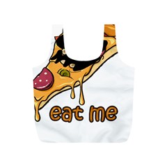 Eat Me T- Shirtscary Pizza Slice Sceaming Eat Me T- Shirt Full Print Recycle Bag (s) by ZUXUMI