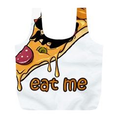 Eat Me T- Shirtscary Pizza Slice Sceaming Eat Me T- Shirt Full Print Recycle Bag (l) by ZUXUMI