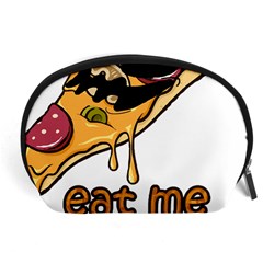 Eat Me T- Shirtscary Pizza Slice Sceaming Eat Me T- Shirt Accessory Pouch (large) by ZUXUMI