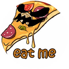 Eat Me T- Shirtscary Pizza Slice Sceaming Eat Me T- Shirt Wooden Puzzle Round by ZUXUMI