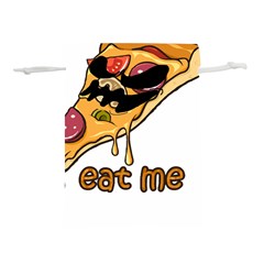 Eat Me T- Shirtscary Pizza Slice Sceaming Eat Me T- Shirt Lightweight Drawstring Pouch (l) by ZUXUMI