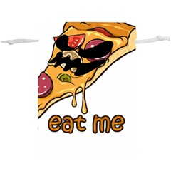 Eat Me T- Shirtscary Pizza Slice Sceaming Eat Me T- Shirt Lightweight Drawstring Pouch (xl) by ZUXUMI