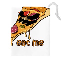 Eat Me T- Shirtscary Pizza Slice Sceaming Eat Me T- Shirt Drawstring Pouch (4xl)