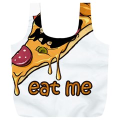 Eat Me T- Shirtscary Pizza Slice Sceaming Eat Me T- Shirt Full Print Recycle Bag (xxl) by ZUXUMI