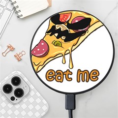 Eat Me T- Shirtscary Pizza Slice Sceaming Eat Me T- Shirt Wireless Fast Charger(black) by ZUXUMI