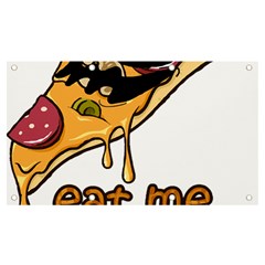 Eat Me T- Shirtscary Pizza Slice Sceaming Eat Me T- Shirt Banner And Sign 7  X 4  by ZUXUMI