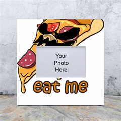 Eat Me T- Shirtscary Pizza Slice Sceaming Eat Me T- Shirt White Box Photo Frame 4  X 6  by ZUXUMI