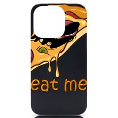 Eat Me T- Shirtscary Pizza Slice Sceaming Eat Me T- Shirt Iphone 14 Pro Black Uv Print Case by ZUXUMI