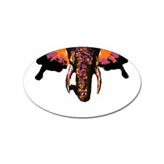 Elephant Art T- Shirtbutterfly Elephant T- Shirt Sticker (oval) by ZUXUMI