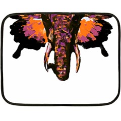 Elephant Art T- Shirtbutterfly Elephant T- Shirt Two Sides Fleece Blanket (mini) by ZUXUMI