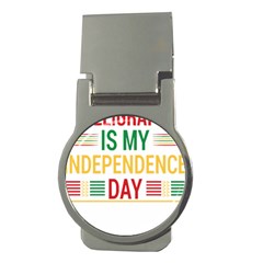 Calligraphy T- Shirtcalligraphy Is My Independence Day T- Shirt Money Clips (round)  by EnriqueJohnson