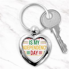 Calligraphy T- Shirtcalligraphy Is My Independence Day T- Shirt Key Chain (heart) by EnriqueJohnson