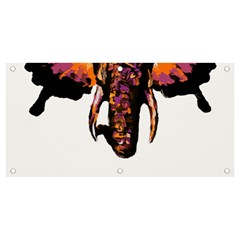 Elephant Art T- Shirtbutterfly Elephant T- Shirt Banner And Sign 4  X 2  by ZUXUMI