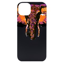 Elephant Art T- Shirtbutterfly Elephant T- Shirt Iphone 14 Plus Black Uv Print Case by ZUXUMI