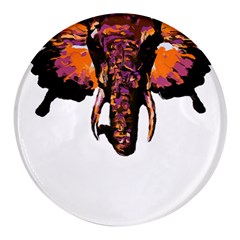 Elephant Art T- Shirtbutterfly Elephant T- Shirt Round Glass Fridge Magnet (4 Pack) by ZUXUMI