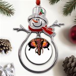 Elephant Art T- Shirtbutterfly Elephant T- Shirt Metal Snowman Ornament Front