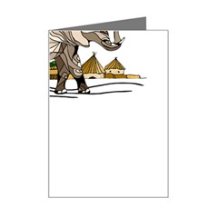 Elephant Art T- Shirtelephant T- Shirt Mini Greeting Card by ZUXUMI