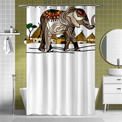 Elephant Art T- Shirtelephant T- Shirt Shower Curtain 48  X 72  (small)  by ZUXUMI