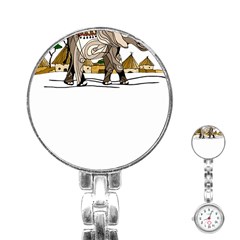 Elephant Art T- Shirtelephant T- Shirt Stainless Steel Nurses Watch by ZUXUMI