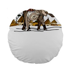 Elephant Art T- Shirtelephant T- Shirt Standard 15  Premium Flano Round Cushions