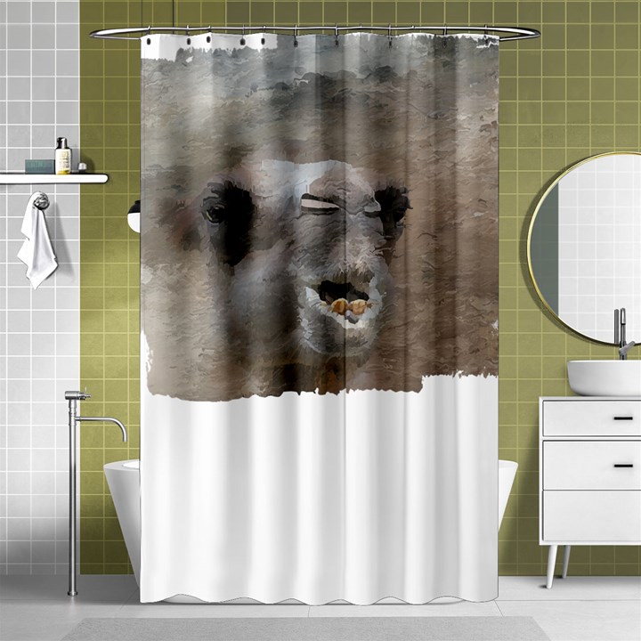 Camel T- Shirt Camel Portrait T- Shirt Shower Curtain 48  x 72  (Small) 