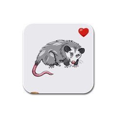 Opossum T-shirtsteal Your Heart Opossum 05 T-shirt Rubber Square Coaster (4 Pack) by EnriqueJohnson