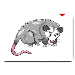 Opossum T-shirtsteal Your Heart Opossum 05 T-shirt Large Doormat by EnriqueJohnson