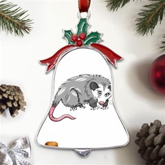 Opossum T-shirtsteal Your Heart Opossum 05 T-shirt Metal Holly Leaf Bell Ornament by EnriqueJohnson