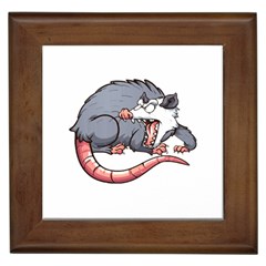 Opossum T-shirtwhite Look Calm Opossum 03 T-shirt (1) Framed Tile by EnriqueJohnson